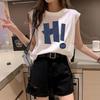 Spring/Summer Sleeveless Women's Round Neck Loose Camisole - Hong Kong Style Sports Vest