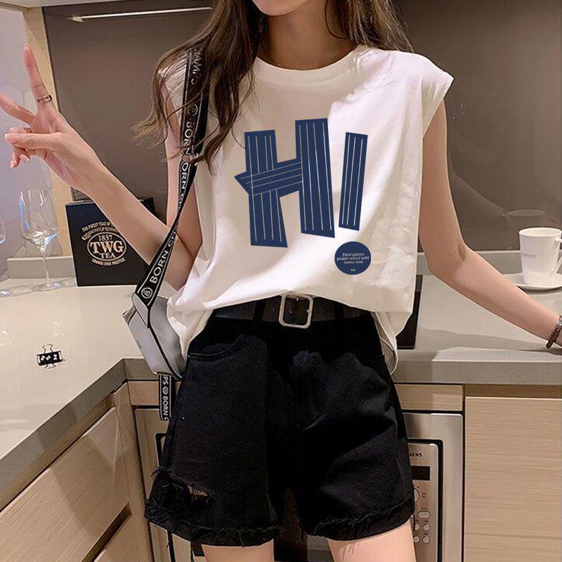 Spring/Summer Sleeveless Women's Round Neck Loose Camisole - Hong Kong Style Sports Vest