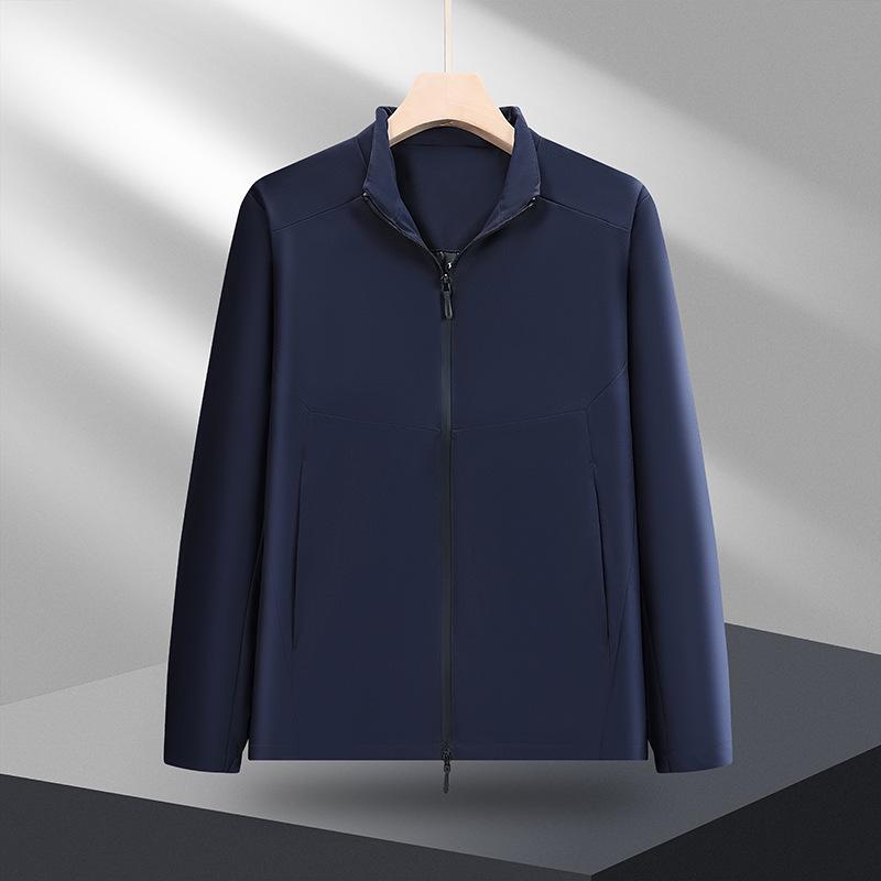 Custom Logo Business Jacket: Thin Style Stand-Up Collar Trench Coat Outerwear for Autumn/Winter – Made-to-Order Group Uniform