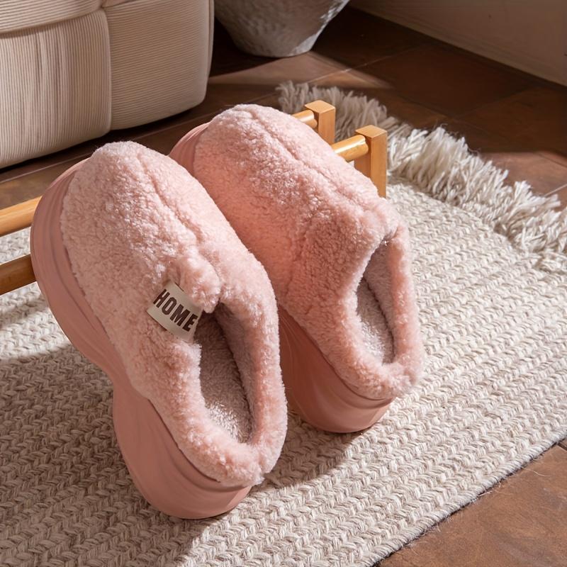 [Plush Winter Slippers]Women's & Men-like-like (Unisex-like) Plush Winter Slippers - Thick-Soled, Non-Slip Warm,Indoor House, Cozy & Soft Fabric