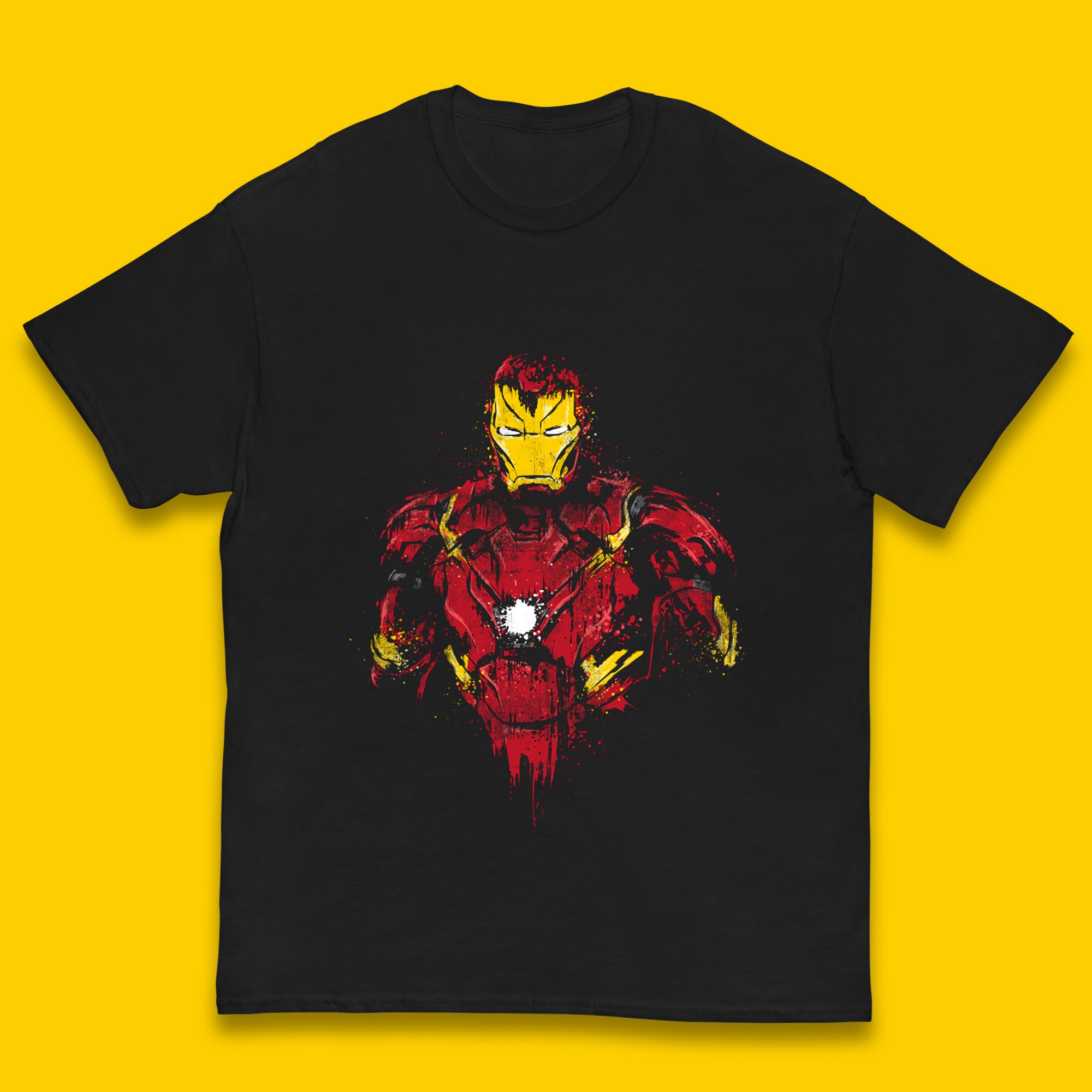 Marvel Avengers Iron Man Distressed Portrait Superhero Comic Book Character Iron-Man Marvel Comics Kids T Shirt 100