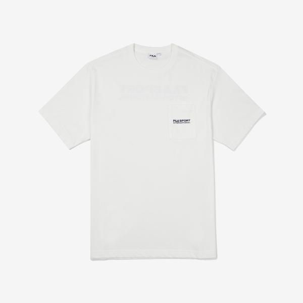 Fila Men S ComforT FiT InTernaTional PockeT ShorT Sleeve T ShirT white/100