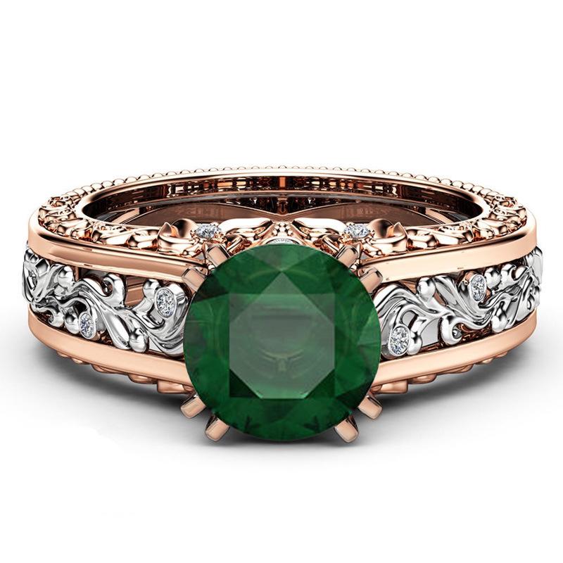Trendy Two-Tone Ladies' Ring: 14k Rose Gold-Plated Alloy