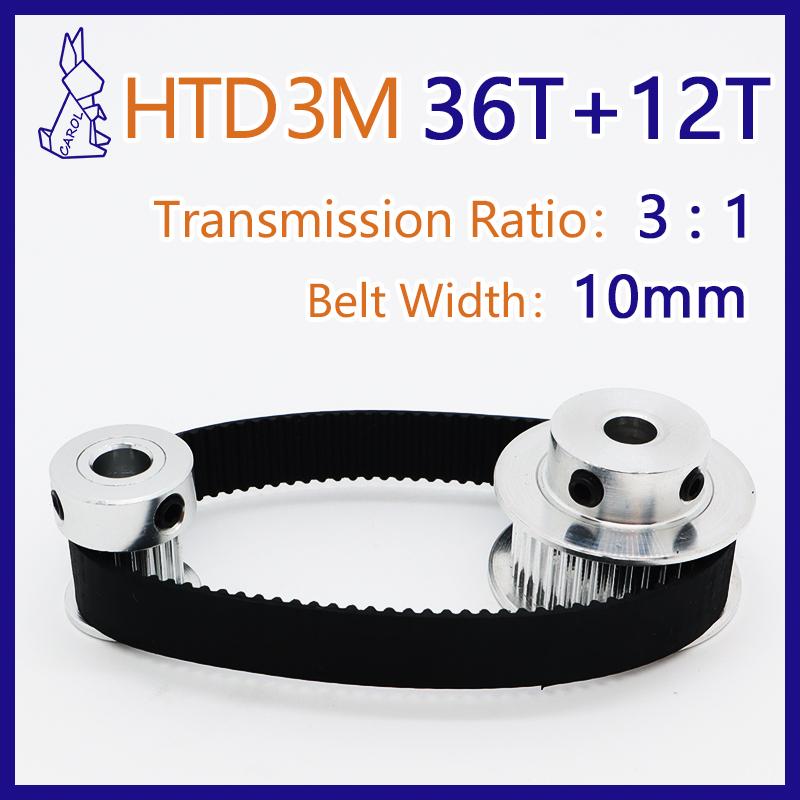 36Teeth 12Teeth HTD 3M Timing Pulley Set 3M Belt Pulley Set Belt Width 10mm 36T 12T 36Teeth 12Teeth HTD3M Synchronous Wheels Set