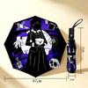 Gothic Horror 8 Ribs 3Fold Black Glue Uv Protection Umbrella Sun Protection Rainproof Compact Folding Umbrella For Travel Daily Use C923741