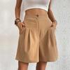 2025 Summer Women's High-Waisted Elegance: European & American Commuter Wide-Leg Shorts