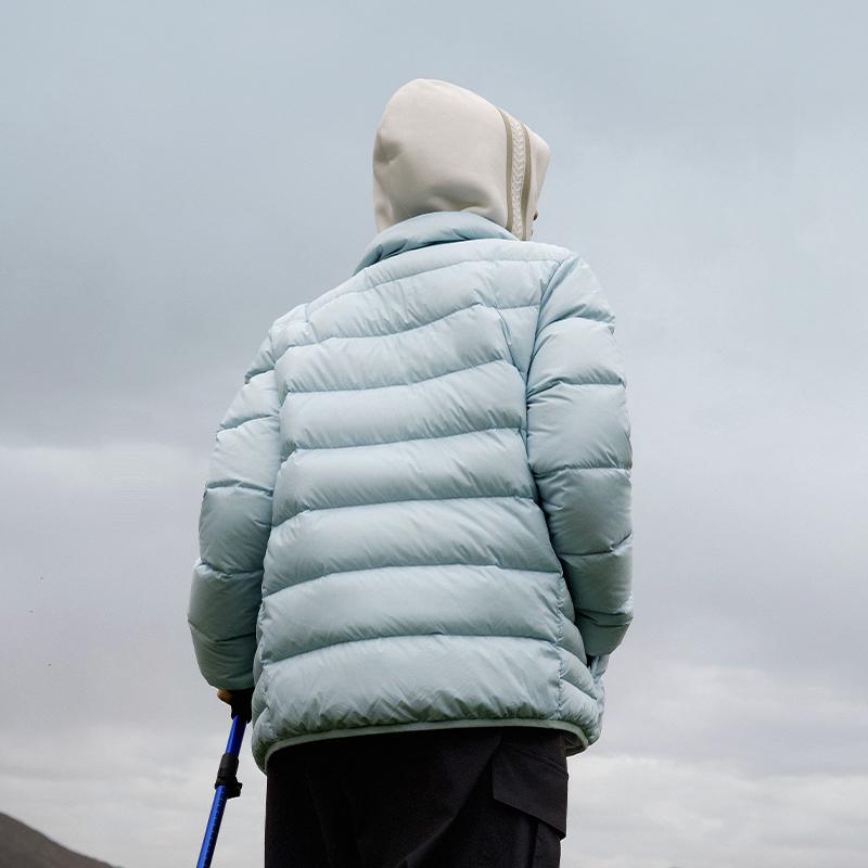 Li Ning CF Outdoor Stand Collar Warm Sports Down Jacket Unisex Jacket Light-Blue AYMT277-2