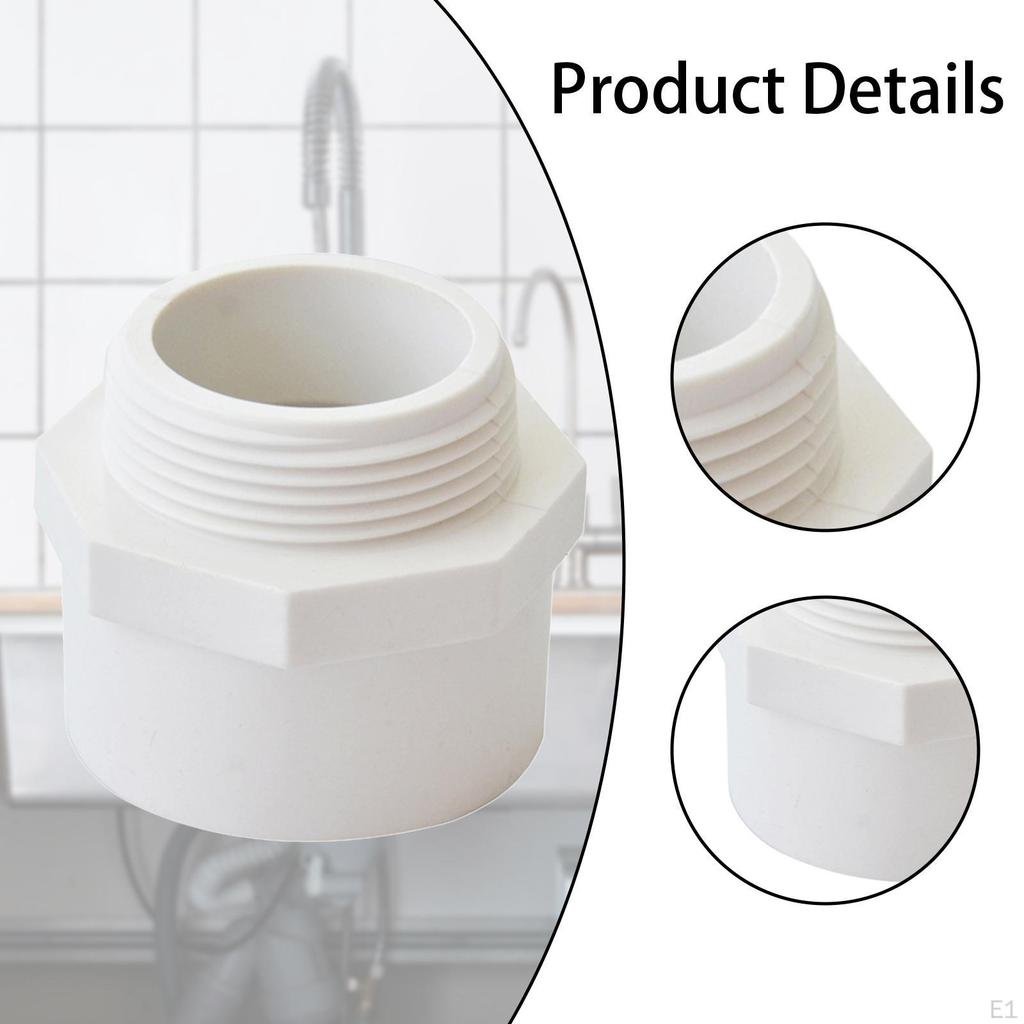 47mm Hose Fitting Male Thread PVC Adapter Connector for Plumbing Connections, Irrigation