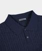 BIRBANTE Soft Washable Cable Collar Knit - Dark Navy