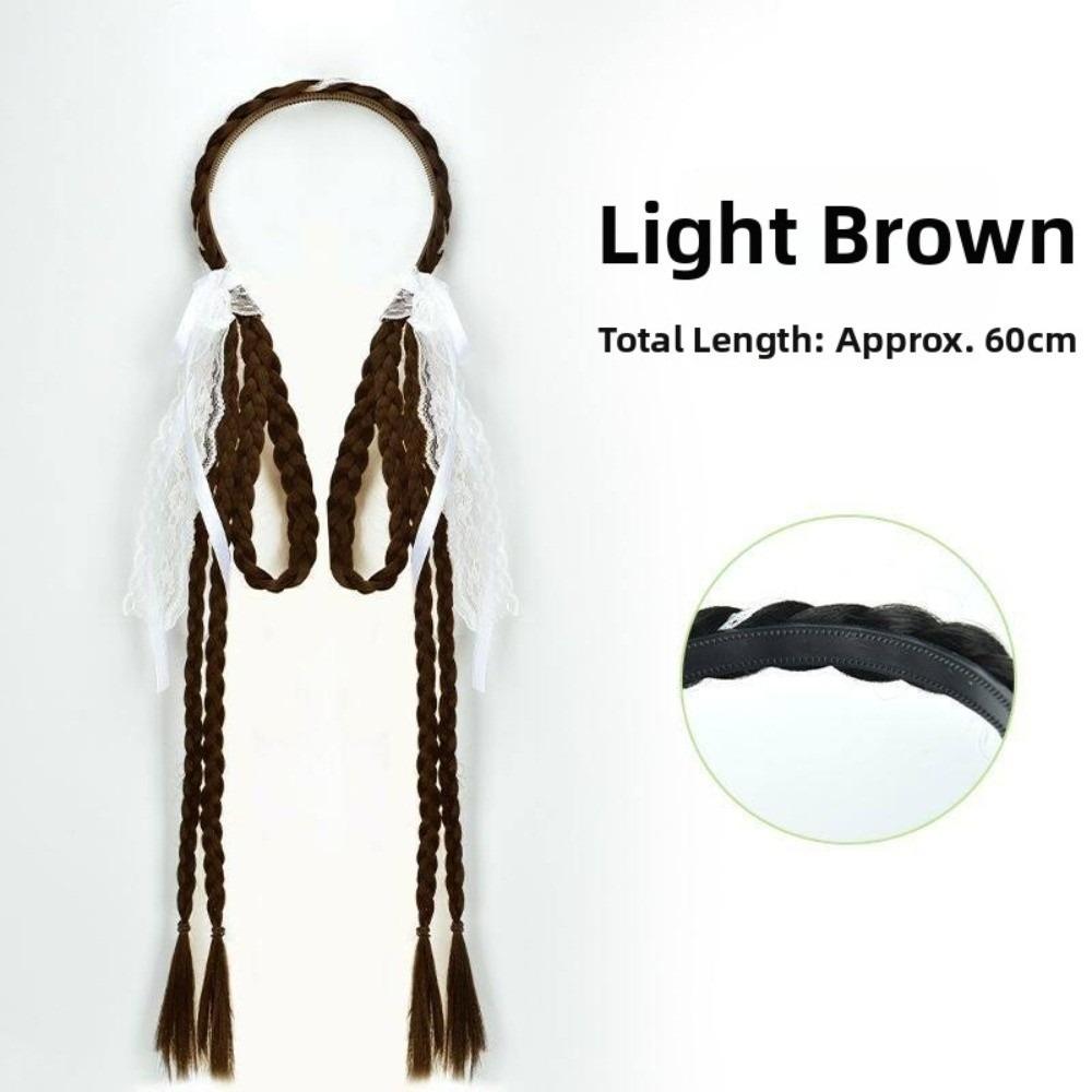 Synthetic Bunny Ear Headband Ponytail Ballet Style Long Pony Tail Hairpieces  Cosplay