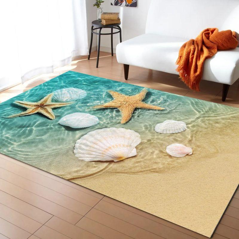 Sea Wave Printed Carpet for Home Living Room Decor Floor Mat Non-slip Bedroom Bedside Coffee Table Area Rugs Bathroom Doormat