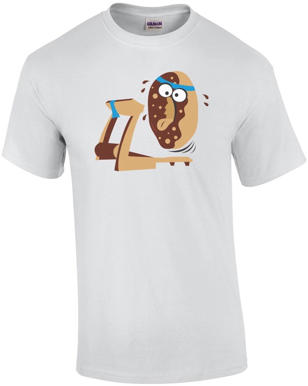 Смешная футболка  Пончик на беговой дорожке S