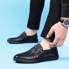 Hollow leather shoes summer men's soft-soled sandals breathable versatile hole shoes lightweight cool leather shoes dad casual shoes