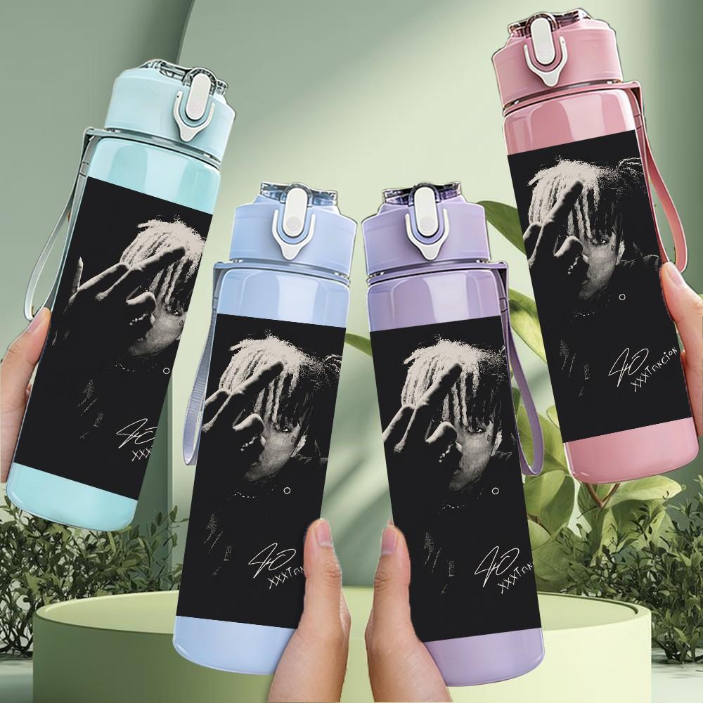 PC Dark Band Black White Portrait Print 750ml colorful plastic sports water bottle leakproof pop up lid with straw for outdoor work home use