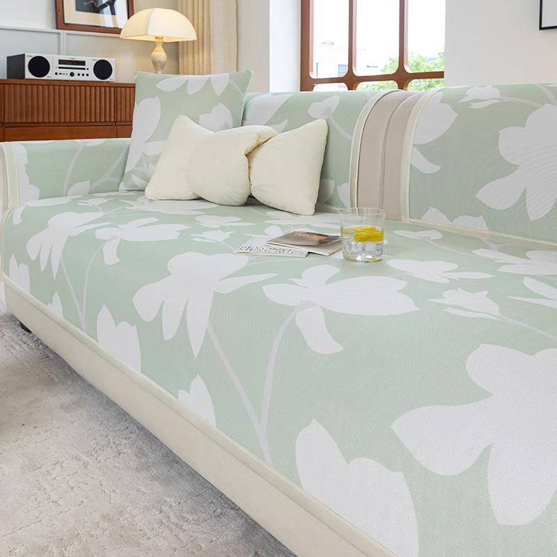 

New Sofa Cushion, Summer Non-Slip And Cool Feeling Ice Silk Small Fresh Seat Cushion, Summer Mat Sofa Cover Cover Towel 70*70cm