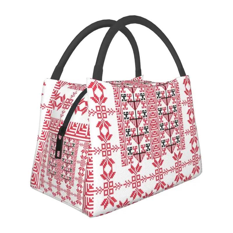 Embroidery With Arabic Calligraphy Thermal Insulated Lunch Bags Cross Lunch Tote Meal Food Box