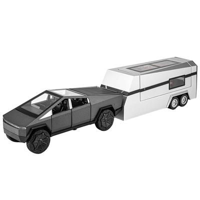 1/24 Tesla Cybertruck Off Road Truck Alloy Metal Diecast Car Model Sound Light Hobby Collectible Birthday Gifts for Boyfriend Children