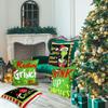 4PCS Christmas Happy Throw Pillow Cover, 18 X 18 Inch, Winter Holiday Cushion Cover Sofa Decor