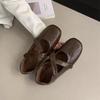 French Retro Cross Belt Mary Jane Shoes Girl 2025 Autumn New Fairy Ballet Shoes Shallow Mouth Flat Shoes