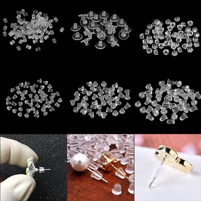 200 pz/lotto Orecchino di Gomma Posteriore Del Silicone Rotondo Spina di Orecchio Bloccato Caps Orecchini Indietro Tappi Per Parti FAI DA TE Risultati Dei Monili Che Fanno