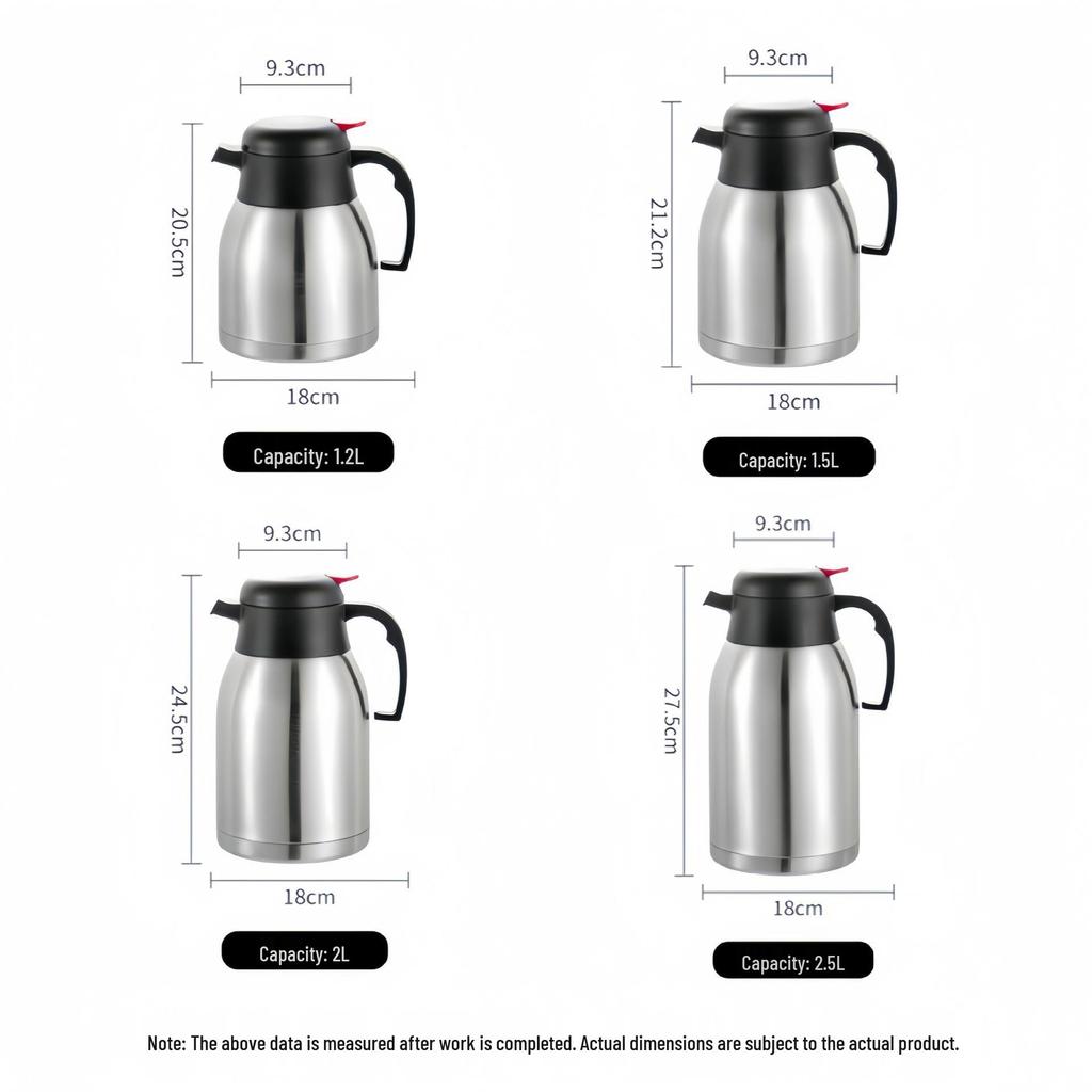 European Style 2L Stainless Steel Thermos Flask - Double-layer Vacuum Insulated Coffee Pot, Household Hot Water Bottle with Custom Logo.
