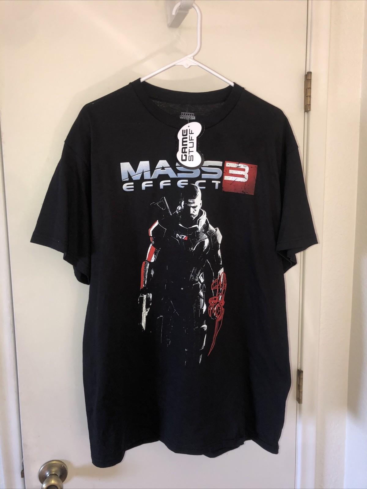 Vintage Mass Effect 3 Promo Commander Shepard Graphic Black Size L NWT Unisex T-Shirt XXL