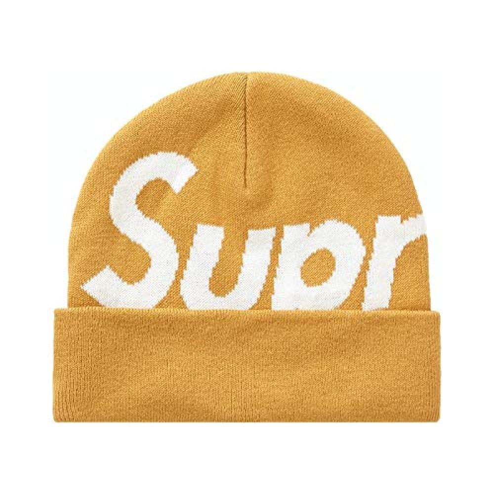 

Supreme Big Logo Beanie Big Logo Beanie Knit Hat Knit Cap Dark Gold