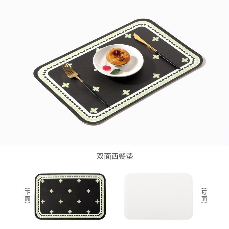 Vintage Floral PVC Leather Placemats Romantic Retro Dining Table Mats Heat Resistant Waterproof Washable Bowl Pads Home Decor