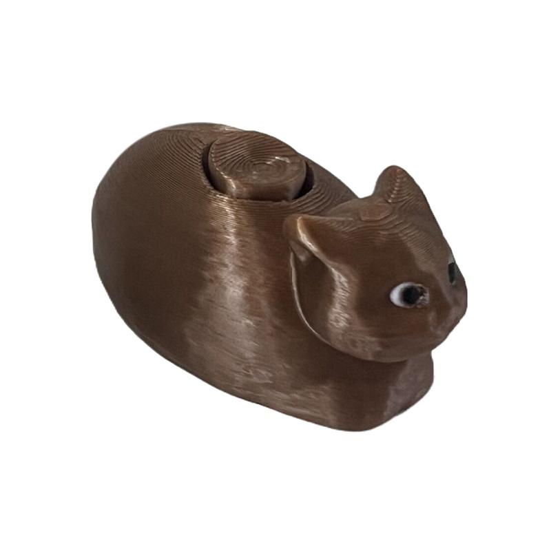 1Pc 3D Printing Rotating Cat Decompression Toy Rotating Cat Emoji Package Ornament Toy