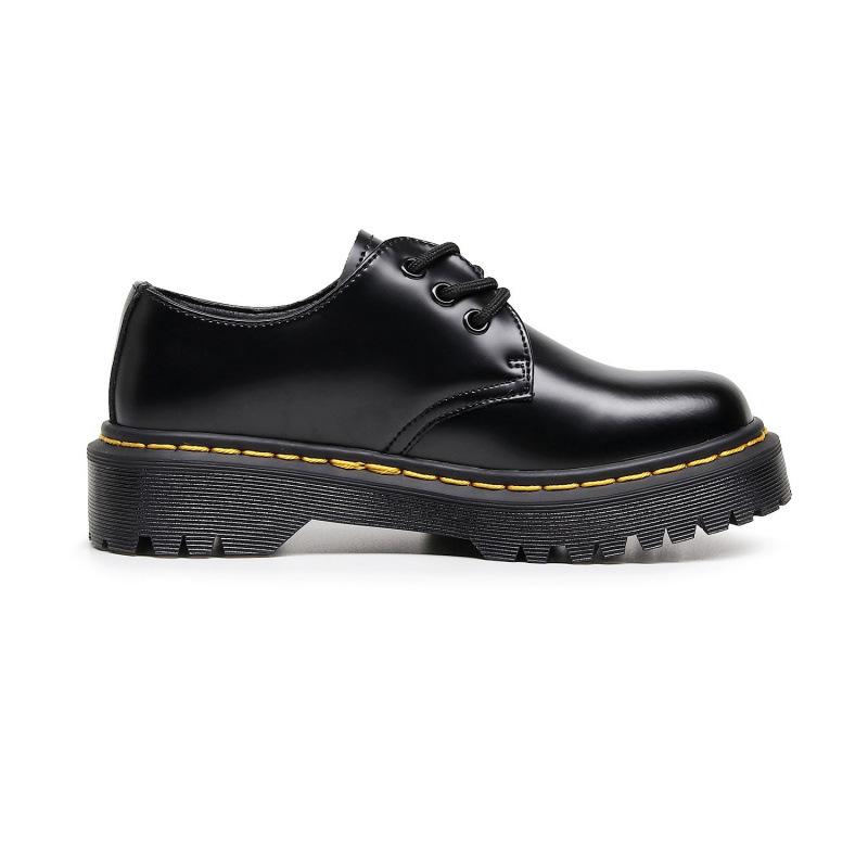 Platform Martin Boots British Style Leather Round Head Small Leather Shoes Student Muffin
