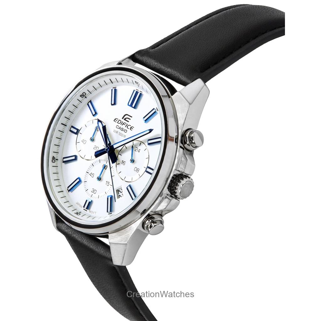 Casio Edifice Analog Standard Chronograph White Dial Quartz EFV-650L-7AV 100M Men's Watch