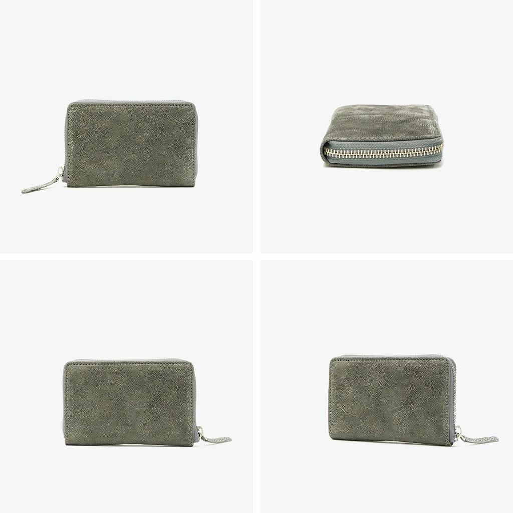 ZOU Bifold Wallet Round Middle Wallet AN204 [Nerd] Green/60