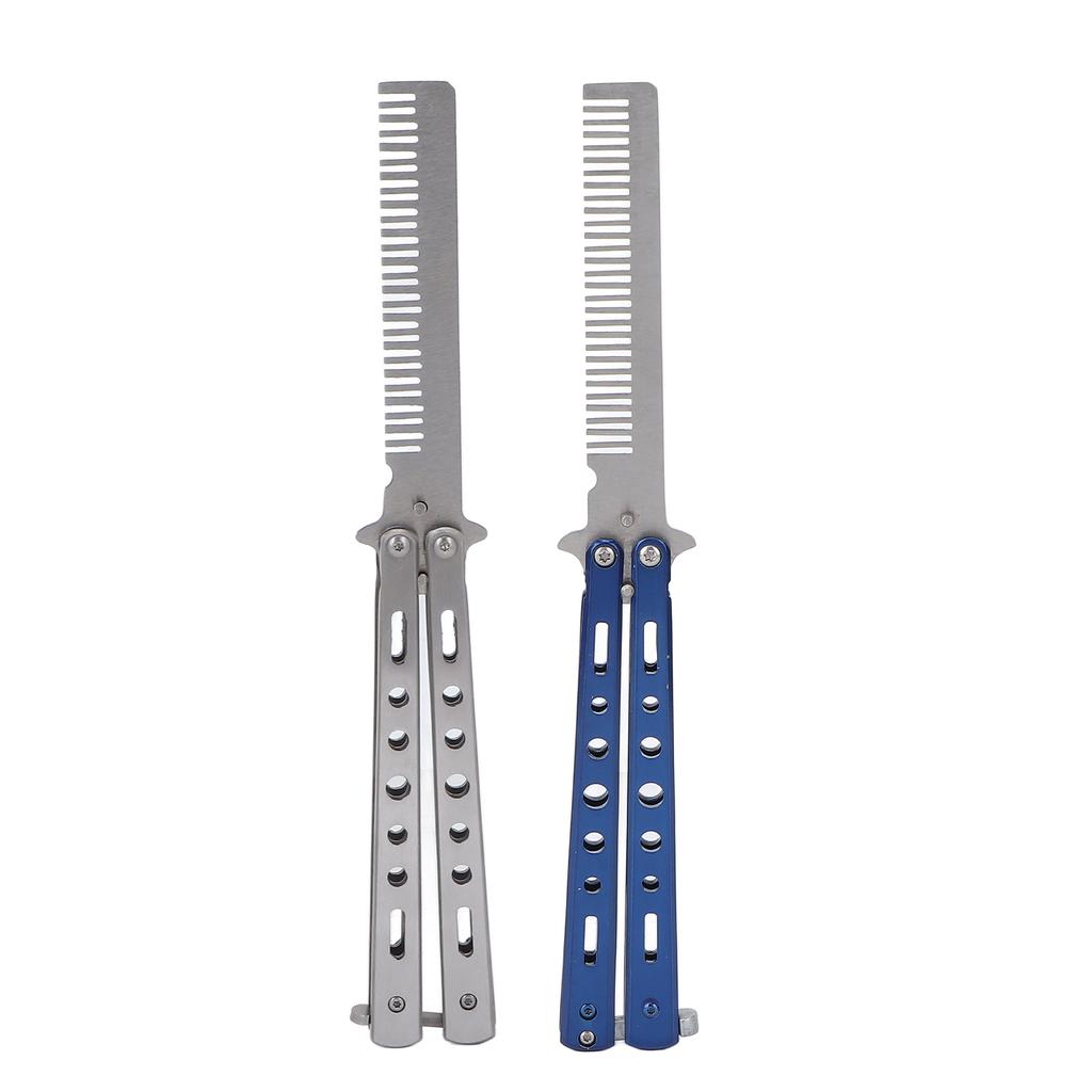 Portable Folding Comb Stainless Steel Pocket Comb Exquisite Knife Comb for Hair Salon