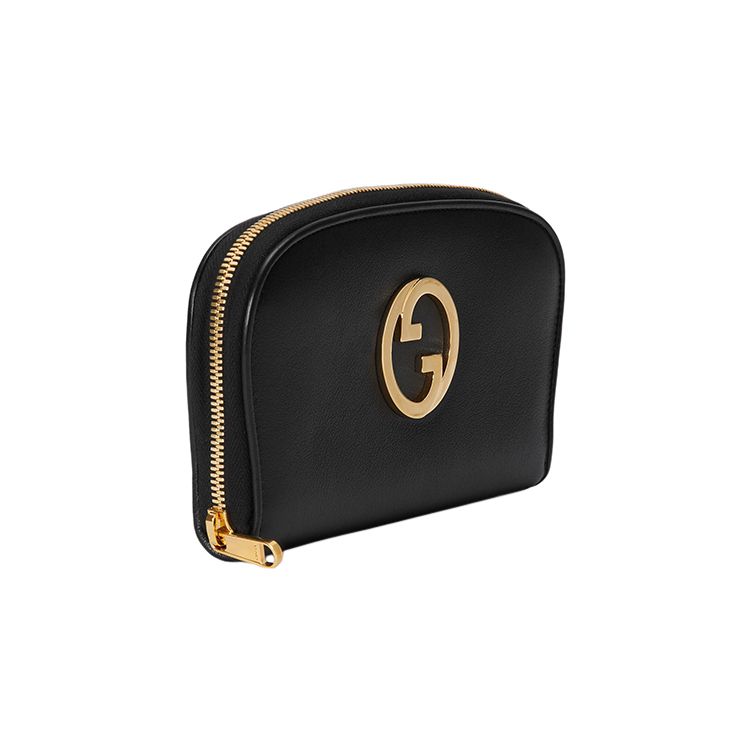 Gucci Blondie Gold Logo Zip Long Leather Wallet Unisex wallet Black 725216-UXX0G-1000