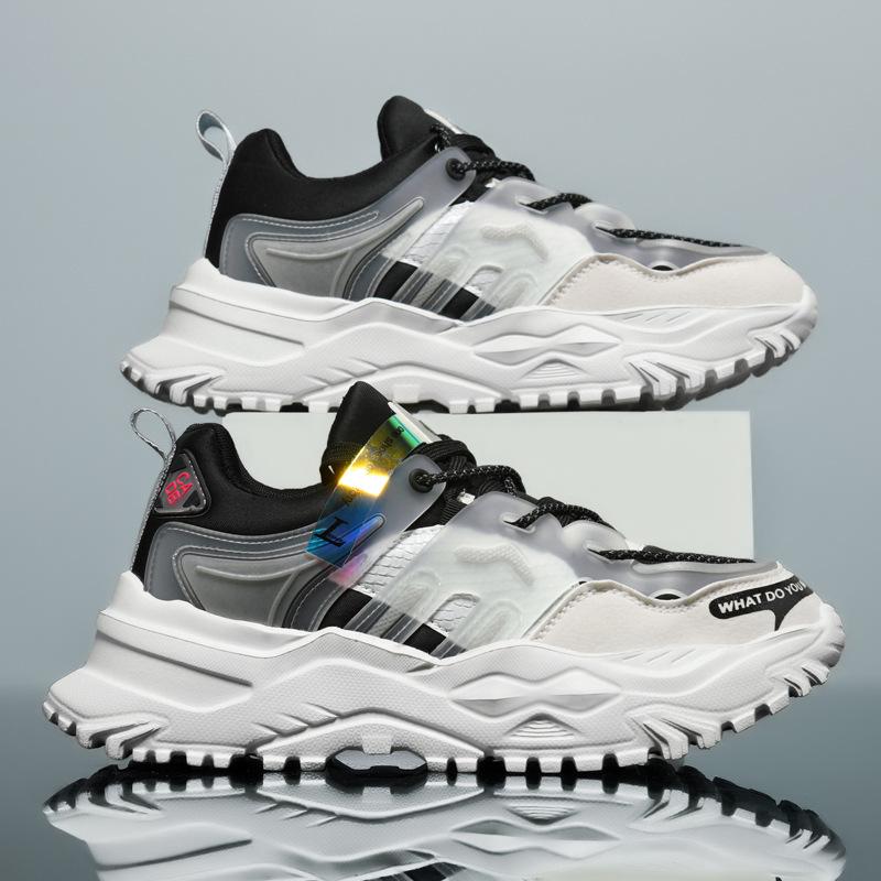 Large size country dad shoes comfortable men's thick soles heightened outdoor breathable casual sports shoes