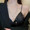 French Geometric Round Pearl Beaded Necklace Fashion Simple Court Style Necklace Light Luxury Premium Sweater Chain Women