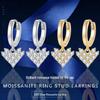Moissanite Heart Pendant Dangle Earrings - Elegant and Versatile Jewelry for Women