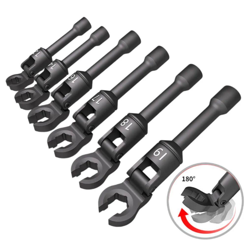 High-Quality Rotatable Tubing Wrench 6 Pcs Set Oil Pipe Wrench  Hydraulic Systems
