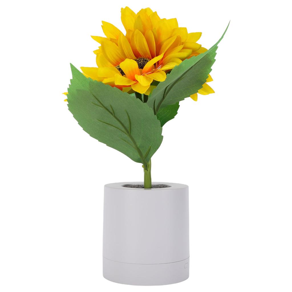 Artificial Flower Table Lamp Rechargeable LED Double Headed Sunflower Night Light for Bedroom Decoration