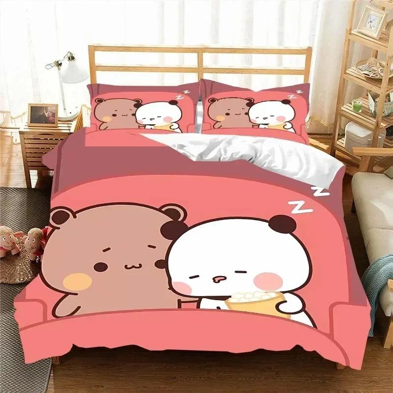 Kawaii Bubu and Dudu 3D Printing Anime Bedding Set Duvet Cover Comforter Bed Single Twin Full King Queen Size Bedding Set Kids
