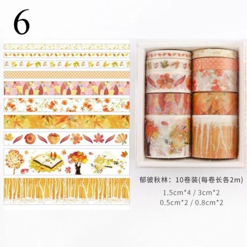 10Pcs / Set Decorative Kawaii Washi Tape Set Sea and Forest Series Japanese Paper Stickers Japanese