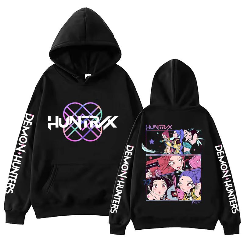 Hot KPop Demon Hunters Printed Long Sleeve Pullover Hoodies for Women Men Casual Sweatshirts Autumn Winter Outerwear Pullover