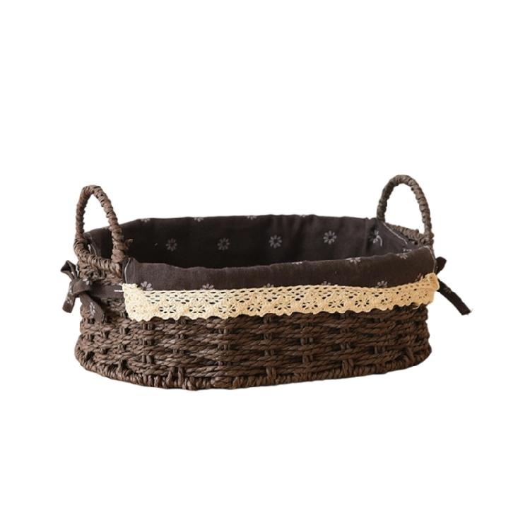 Woven Storage Bin Large Capacity Organiser Basket For Toy Cosmetics Jewelry Book Small Items Living Room Bedroom Dresser