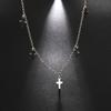Cazador Jesus Cross Charms Necklace for Women Girls Pendant Neck Chain Stainless Steel Christian Religious Jewelry Birthday Gift