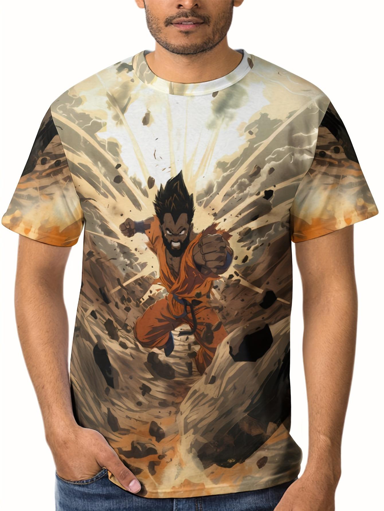 

Men s Dream Floating Island Waterfall Print T-Shirt - Anime Style Full Graphic Design S