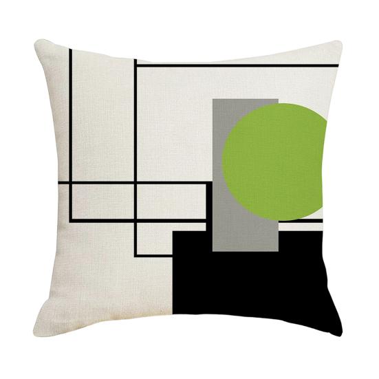 Geometric Cushion Cover, Modern Abstract Throw Pillow Cover, Decorative 18x18 Inch Washable Pillow Case for Sofa Couch Car Seat Decor