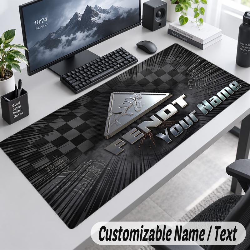Custom Name Text Mouse Pad Fendt Personalized Desk Pad For Work And Gaming