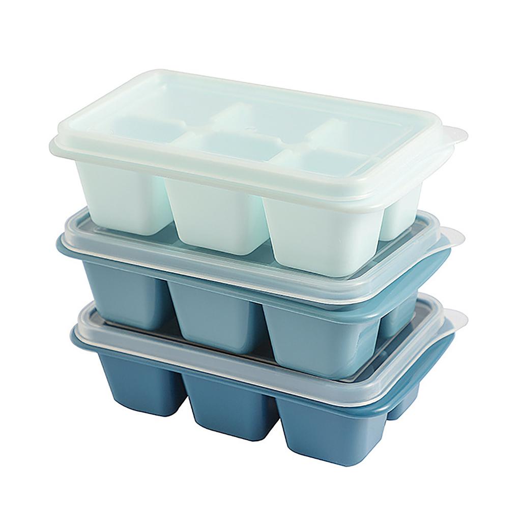 3Pcs Ice Cube Tray Reusable Versatile Easy Operation Silicone Ice Cube Maker Tray Ice Cube Mold with Lid for Home