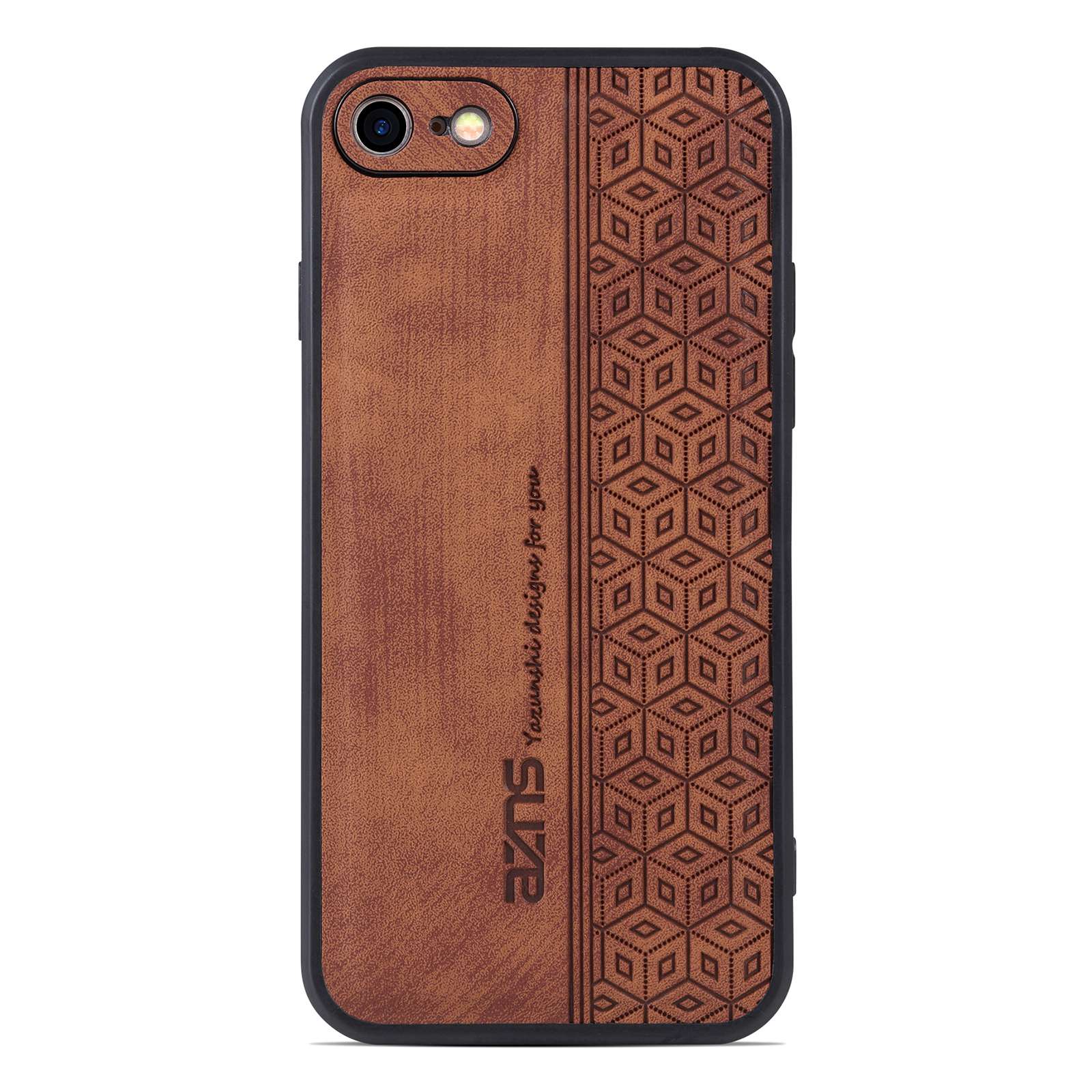 

AZNS For iPhone 7/8 4.7 inch/SE (2020)/SE (2022) Imprinted Pattern Phone Case Drop-proof PU Leather Coated TPU Cover Green