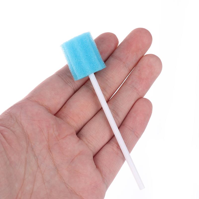 100 ks tamponů na čištění zubů s houbičkou na čištění hlavy, jednorázové tampony na péči o ústní dutinu